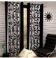 Fashion String Polyester 2 Pieces Window Curtain Set, 5 Feet Long, Brown - (116 Cm x 152 Cm) 