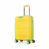 Skybags Cabin Paratrip Hardshell Luggage (55 Cm) | Polypropylene Luggage 4 Wheel Inline Trolley Bag with 8 Wheels | Bumblebee | Unisex, Small, Yellow