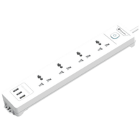 Ultraprolink 2.4 Amps 4 Sockets Surge Protector with Individual Switch (2 Meters, 3 USB Ports, UM1049U, White)