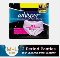 Flipkart Minutes - Whisper Super Absorbent Period Panty M Pack of 2(location specific)