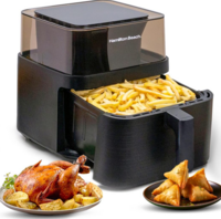 Hamilton Beach Digital Air Fryer, 1700W Power, 7.2L Capacity, Air fryer for Home, 360° View to Monitor Cooking, Digital Display with 12 Preset Menus, Dehydrate, Keep Warm, Touch Controls, Black