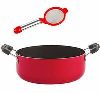 Nirlon Non-Stick Odor Free Aluminium Casserole with Free Tea Stainer Combo Item Set