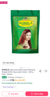 KOKILA
Natural & Herbal Henna Mehandi Powder With 6 Ayurvedic Herbs - 400 g Each - Brown