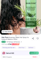 Hairpure Rosemary Water Hair Spray For Scalp pH Balance-100ml