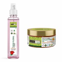 INDUS VALLEY Organic and Natural Cow's Milk Yogurt & Honey Depigmentation Gel with Rose Water Toner for Face (Gulab Jal) | 50 ml + 250 ml