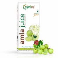 Nutriorg Natural Amla Juice 1 Ltr | Pure, Cold pressed & Pulp Extracted | No added sugar | Rich in Vitamin C | Beneficial for a Healthy Hair & Skin