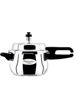 Butterfly Curve Silver Toned & Black Induction Base Stainless Steel Pressure Cooker 3 L - Pressure Cooker 