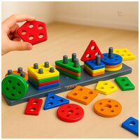 EITHEO Geometric Angle Blocks for Kids | 26 Pcs Montessori Sorting & Stacking Educational Toy | Colorful Shape Sorter Puzzle for Toddlers 1-3 Years | Learning Activity Toy for Boys & Girls