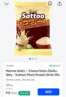 Manna Sattu – Chana Sattu (Sattu Atta / Sattoo) Plant Protein Drink Mix