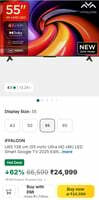 Ifallcon TCL tv 138 cm (55 inch) Ultra HD (4K) LED Smart Google TV 2025 Edition with MEMC | Dolby Vision-Atmos on Flipkart