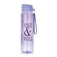 ATTRO Sports Buddy 800ml BPA-Free Water Bottle with Leak-Proof Flip-Top Cap, Easy to Carry Nylon Strap and Stylish Color for Daily Hydration- Purple Plastic