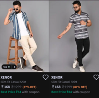 Mens clothing starts at Rs.168