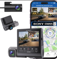 Crossbeats RoadEye 4.0 4k 3 Channel Dash Cam for Car| Sony STARVIS 2, IMX675 Sensor 2 dashcam for car Front and Rear| 360 WiFi 6, Park Mode, Loop Record, GPS, Night Vision, G - Sensor (4K UHD 3Ch)