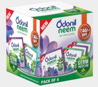Odonil Bathroom Air Freshener Neem Mixed Fragrances Blocks 192g (48g, Pack of 4)