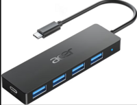 Acer USB C Hub for Laptops 4-in-1, Multi USB 3.0 Port Hub Extension Adapter, Type C to A Splitter Extender for Keyboard, Mouse, Compatible with acer PC, XPS, Surface, ThinkPad - 0.7FT/21cm