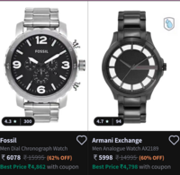 Good discount On Premium Brand Watches + Extra 20% Off + Extra 10% Off Wit HDFC CC.