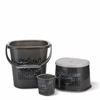Nayasa Funk Square 3 Pcs Bathroom Set | Bucket 25 L + Mug 1.5 L + 508 Stool 