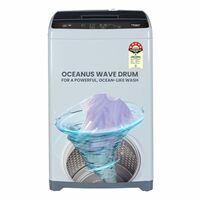 Haier 7 Kg 5 Star Fully Automatic Top Load Washing Machine with Oceanus Wave Drum, Magic Filter, 8 Wash Programs (HWM70-AE, Moonlight Silver, Stainless Steel Drum, 15 Mins Quick Wash)