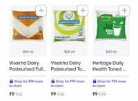 Instamart: Milk 500 ML packs @ 9 Rs on 99 Rs MOV (9 Rupees store)