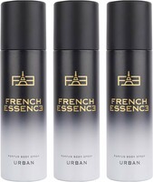 FRENCH ESSENCE Deodorant Spray Perfume/Deodorant for men/Men Deo/Body Spray for men,Long Lasting Fragrance, Fresh Scent (Urban) 120Ml Each - Pack of 3
