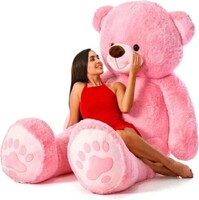 vtb retail stuffed toys 4 feet pink teddy bear / high quality / love teddy For girls valentine & Anniversary gift / cute and soft teddy bear -122 cm (Pink) - 48 inch (Pink)