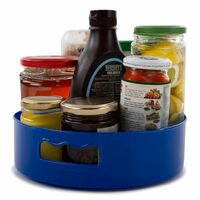 HomeWiz Multi-Purpose 360° Rotating Organizer Tray | Kitchen Accessories Items | Kitchen Organizer Rack | Kitchen Tools | Easy - Access Turntable for Spices, Storage & More | Light Blue