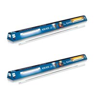 Philips Polycarbonate Twin Glow 25-Watt +25-Watt Up-Down LED Batten Tubelight - Pack of 2 (25W Yellow Uplight Relax Mode 25W White Downlight Work Mode)