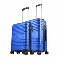 Aristocrat Harbour Set of 2 Trolley Bag 55, 66 cm | Small+Medium | Polypropylene Hard Luggage | Smooth 8-Wheel Suitcase | Combination Lock with Sturdy Zipper | 3-Year Warranty - Unisex (Blue)