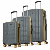 Aristocrat Comet Set of 3 Trolley Bag 56, 66 & 76cm | Small+Medium+Large | Hard Luggage| Smooth 8-Wheel Suitcase| Combination Lock with Sturdy Zipper | 3-Year International Warranty (Grey)