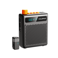 VELOMAX Wireless Voice Amplifier for Teachers with Bluetooth & USB Playback, 3-Mode Portable Personal Speaker, 2600mAh Long Battery Life for Classroom, Meeting, Tour Guide (Single Mic)