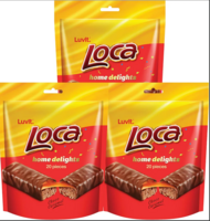 LuvIt. Loca Home Delight Choco Caramel Bar with Nougat | Homepack | 600g - Pack of 3