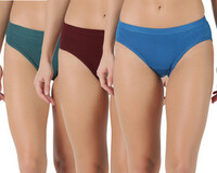 Dollar Pack of 3 Dollar Lehar Super Combed Cotton Women's Plain Solid Panty Women Hipster Multicolor Panty