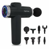 Lifelong Gun Massager for Pain Relief with 8 Massage Heads & LCD Touch Display  (LLGM171B, Black)