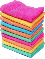 Weaving Poems Cotton High Absorbent Hand Towels, Light Colour (Size: 10X 16 inch) – Set of 10. Multicolor Cloth Napkins (10 Sheets)