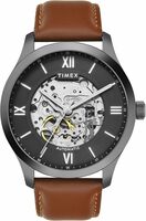 TIMEX Automatic Watch for Man with Blue Round Dial & Blue Leather Strap Band Water Resistant Men's Wrist Watches