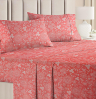 BSB HOME 100% Cotton Feel Flat Double Bedsheets with 2 King Size Pillow Covers | Double Bed Breathable | Wrinklefree | Ultrasoft 180 TC Supersoft |90 x 100 Inches | Color- Pink Floral