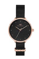 Ferro Aversa Analog Round Dial Women's Watch with mesh Strap