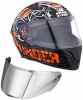 Studds Thunder Full Face Helmet D9 with Clear Visor (Black N10, M)