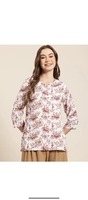 Here & Now Printed Polyester A-line Kurta 