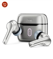 boAt Airdopes 141 Pro Buds, 13mm Drivers, Metallic Finish, 60HRS Battery, 4Mics ENx, Fast Charge, IPX5, v5.3 Bluetooth TWS in Ear Earbuds Wireless Earphones with mic (Surfer Silver) 