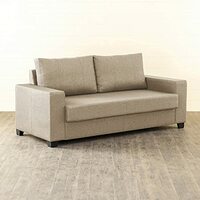 Home Centre Helios Mendoza Beige Solid Fabric 3-Seater Sofa - 190.5cm