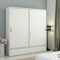 Home Centre Helios Reynan 2-Door Sliding Wardrobe - White (Engineered Wood)