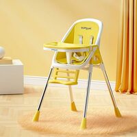 BUMTUM Baby High Chair 4 in 1 Convertible Folding with Footrest, Convertible to High Chair, Low Chair, Feeding Seat with Cushion pad (Yellow) - Foam, Plastic, Metal, 6.29 X 11.41 Inch