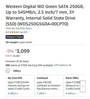 Loot Price for 2026 - WD Sata Green SSD 250GB @ 2790