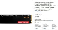 Loot Price for 2026 - WD Black Western Digital SN7100 NVMe SSD 1TB @ 10800