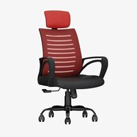 CELLBELL Desire C104 Mesh High Back Ergonomic Office Chair - Adjustable Seat Height, Sturdy Metal Base, Revolving Study & Computer Chair for Work from Home, Red