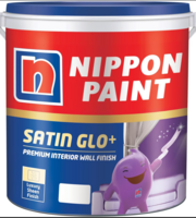 Nippon Paint Satin Glo+ Premium Interior Emulsion Paint(20L, White, Luxury Sheen)-Ultra Low VOC, Washable Paint, Safe for Kids-20% higher Coverage-For Living Room, Bedroom, Home Walls-20 Ltr