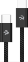 Zebronics TT60+ Type C - Type C Braided Cable, 60 Watts, Rapid Charging, Charge & Sync, 1 Meter, Compatible with iPhone 15 | Samsung | OnePlus | Xiaomi | Realme | Oppo Black