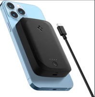 Spigen 5000mAh ArcHybrid Magfit Magnetic Wireless Fast Charging Power Bank 7.5W Magsafe Compatible with iPhone 17/16/15/14/13/12 Series (Type C Cable Included) - Black