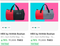 Good discount on Hrx By Hrithik Roshan Duffel Bags